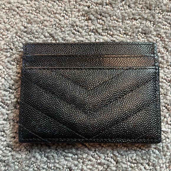 Saint Laurent Monogram Quilted Leather Credit Card Case (Black) - Picture 2 of 8